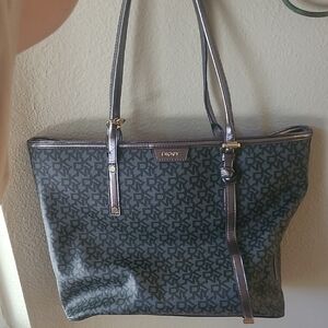 DKNY Black and Gray Tote Bag